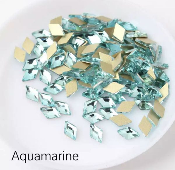 Taş Eşkenar Dörtgen Aquamarine 4*6.5mm 2 Adet