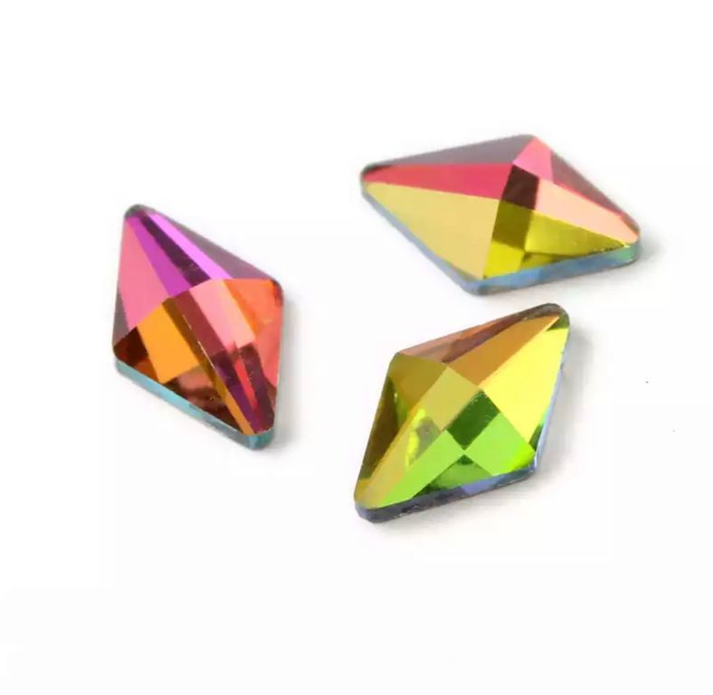 Taş Eşkenar Dörtgen Rainbow 5*8mm 2 Adet