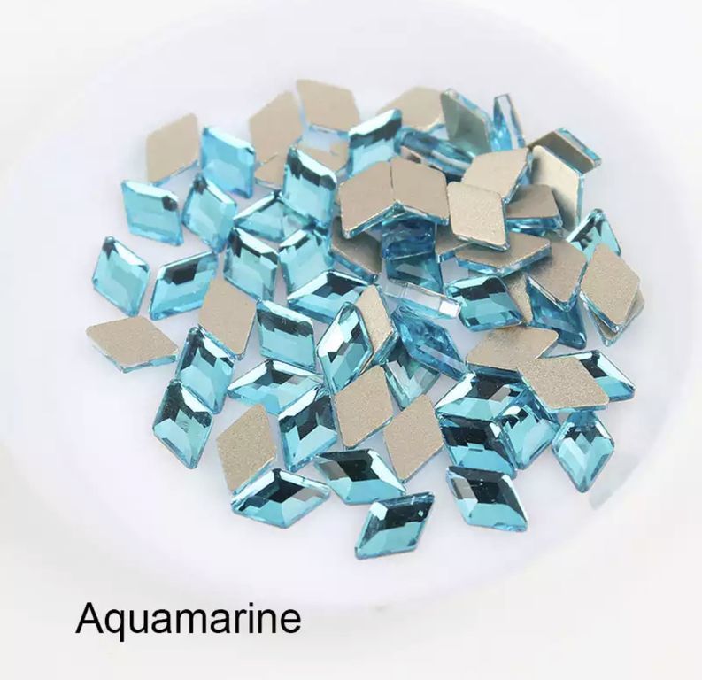 Taş Eşkenar Dörtgen Aquamarine 5*8mm 2 Adet