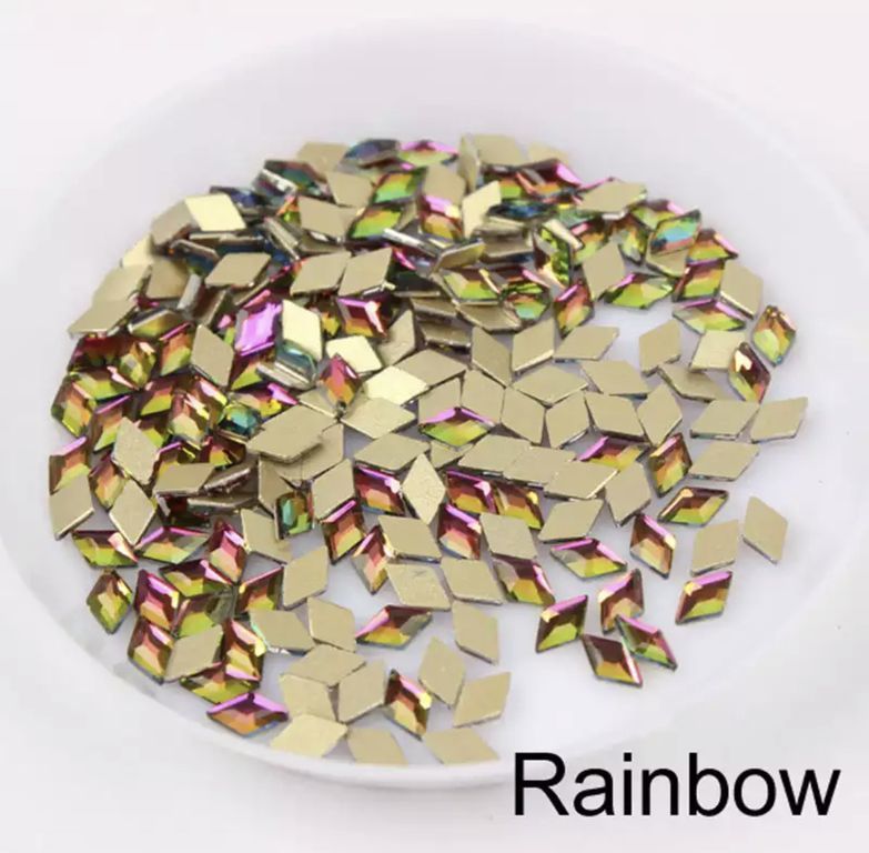 Taş Eşkenar Dörtgen Rainbow 3*5mm 2 Adet