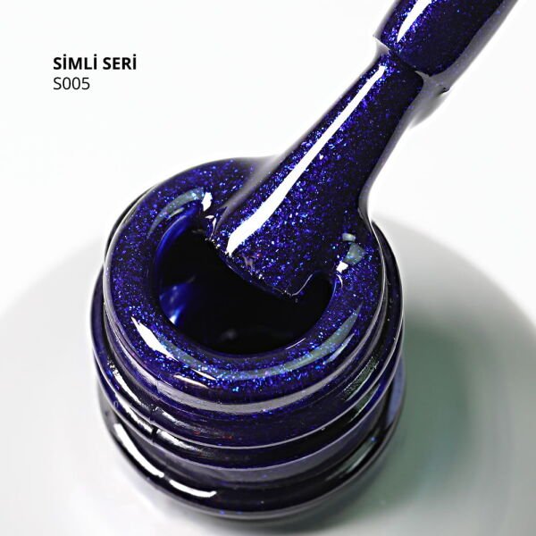 Momo Professional Simli Seri Kalıcı Oje S005 Simli Safir Mavi (14ml)