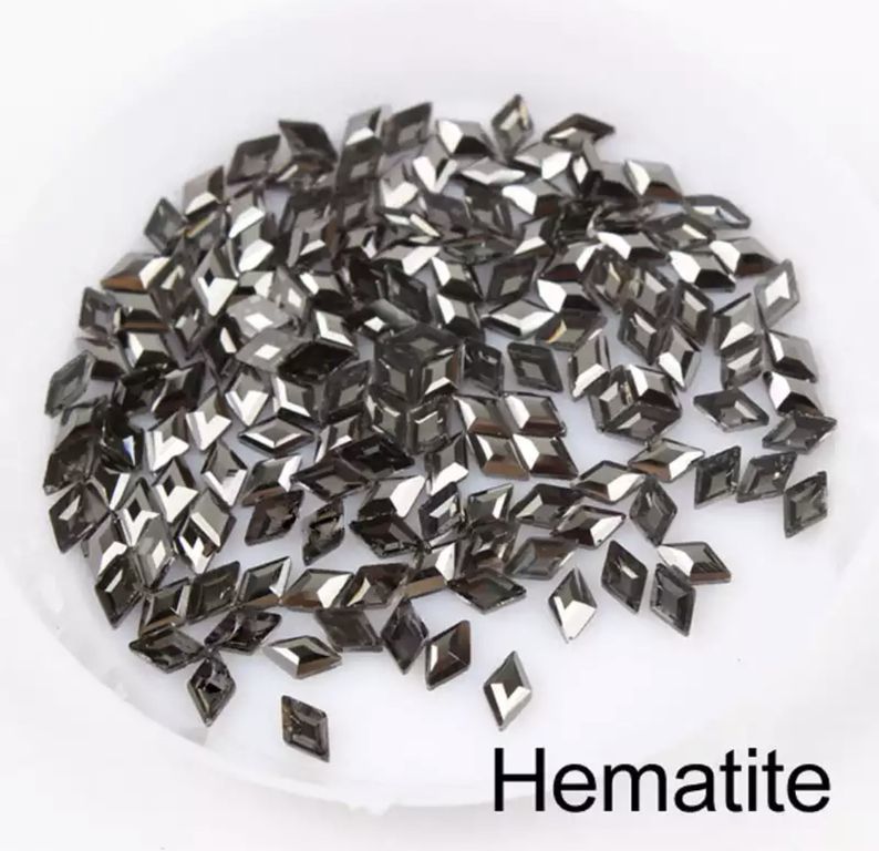 Taş Eşkenar Dörtgen Hematite 3*5mm 2 Adet