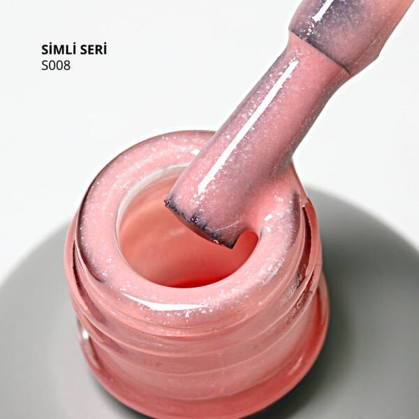 Momo Professional Simli Seri Kalıcı Oje S008 Simli Açık Yavruağzı (14ml)