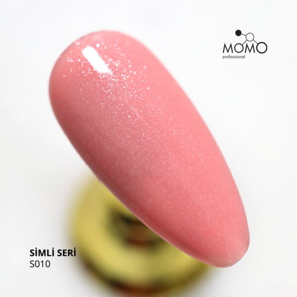 Momo Professional Simli Seri Kalıcı Oje S010 Simli Ten Pembesi (14ml)