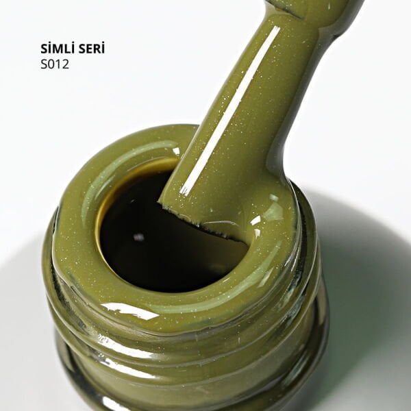 Momo Professional Simli Seri Kalıcı Oje S012 Simli Haki Yeşil (14ml)