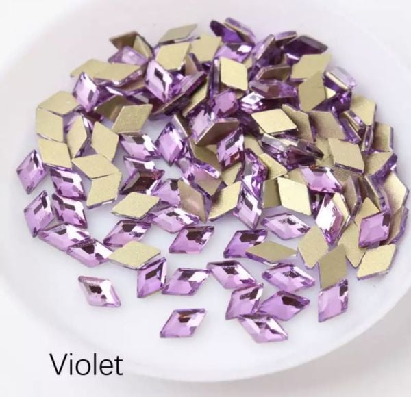 Taş Eşkenar Dörtgen Violet 4*6.5mm 2 Adet