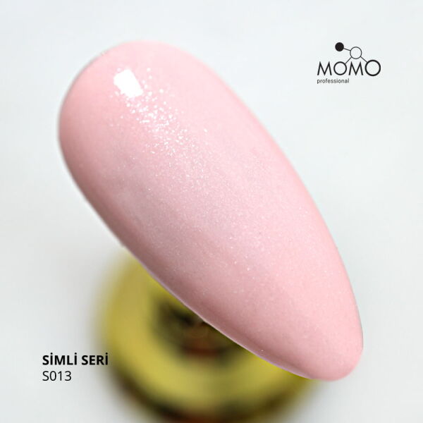 Momo Professional Simli Seri Kalıcı Oje S013 Simli Uçuk Pembe (14ml)