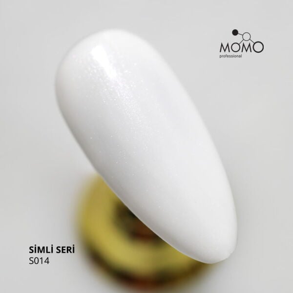 Momo Professional Simli Seri Kalıcı Oje S014 Simli Süt Beyazı (14ml)