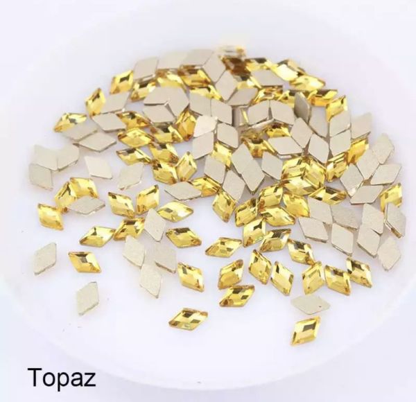 Taş Eşkenar Dörtgen Topaz 3*5mm 2 Adet