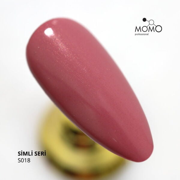 Momo Professional Simli Seri Kalıcı Oje S018 Simli Gül Kurusu (14ml)