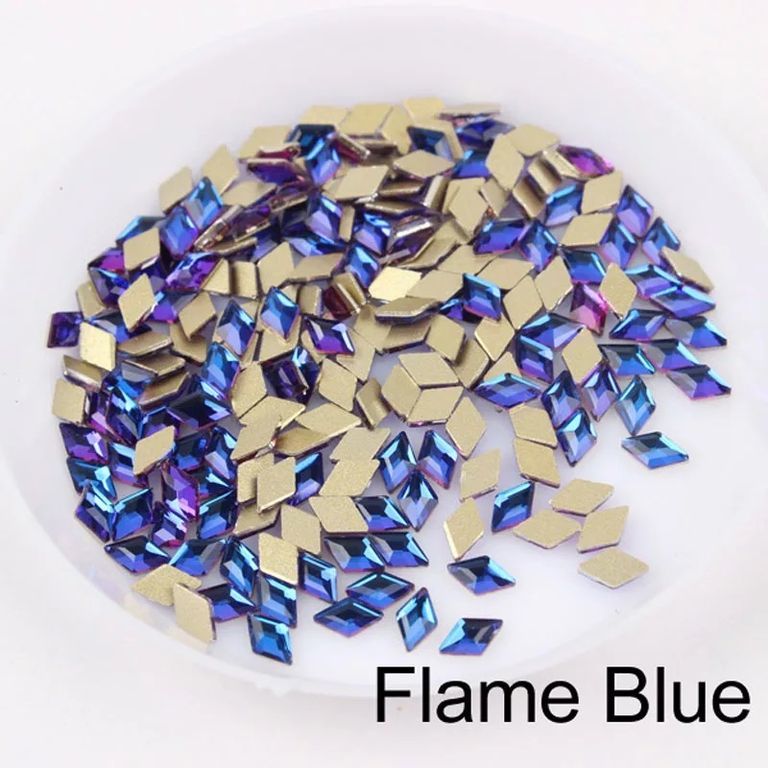 Taş Eşkenar Dörtgen Flame Blue 3*5mm 2 Adet