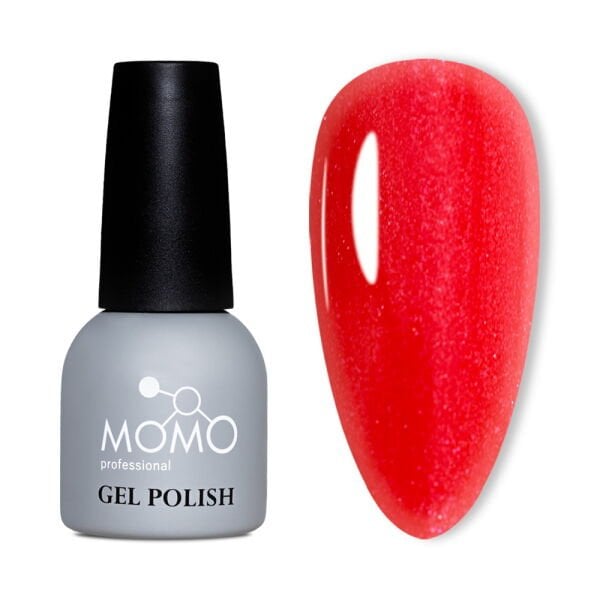 Momo Professional Simli Seri Kalıcı Oje S021 Hafif Işıltılı Açık Kırmızı (14ml)