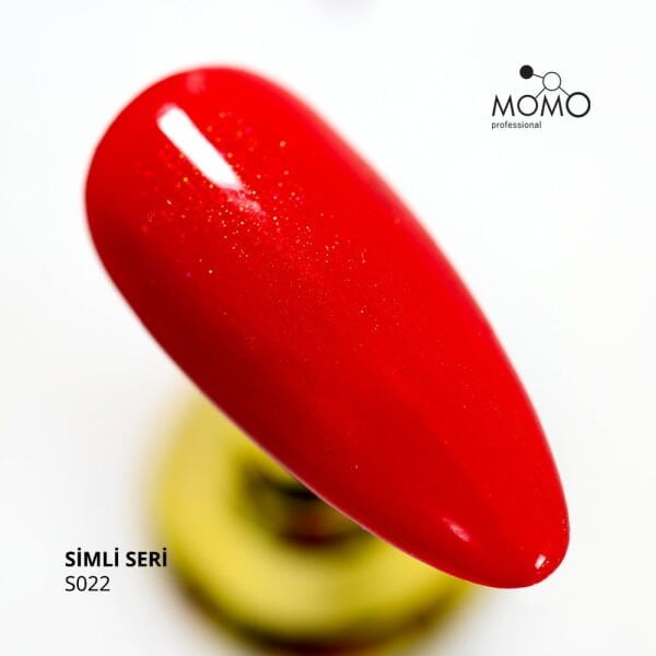 Momo Professional Simli Seri Kalıcı Oje S022 Işıltılı Bayrak Kırmızısı (14ml)