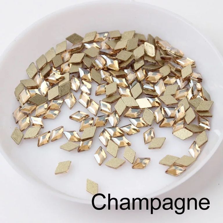 Taş Eşkenar Dörtgen Champagne 3*5mm 2 Adet
