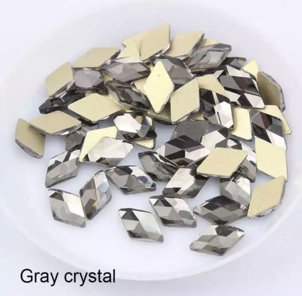 Taş Eşkenar Dörtgen Gray 6*10mm 2 Adet