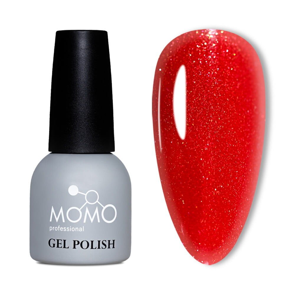Momo Professional Simli Seri Kalıcı Oje S025 Simli Canlı Kırmızı (14ml)