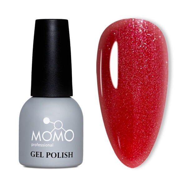 Momo Professional Simli Seri Kalıcı Oje S026 Işıltılı Bordo Kırmızı (14ml)