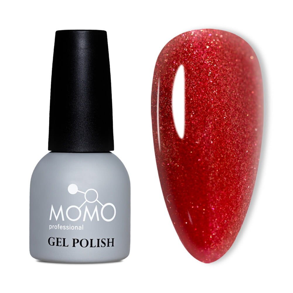 Momo Professional Simli Seri Kalıcı Oje S027 Yoğun Işıltılı Bordo Kırmızı (14ml)
