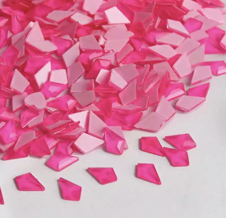 Taş Eşkenar Dörtgen Eğimli Pembe Neon 5.5*8.5mm 2 Adet