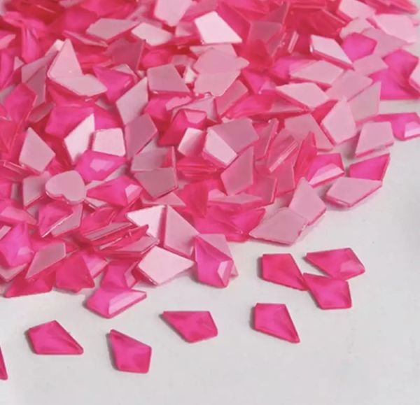 Taş Eşkenar Dörtgen Eğimli Pembe Neon 5.5*8.5mm 2 Adet
