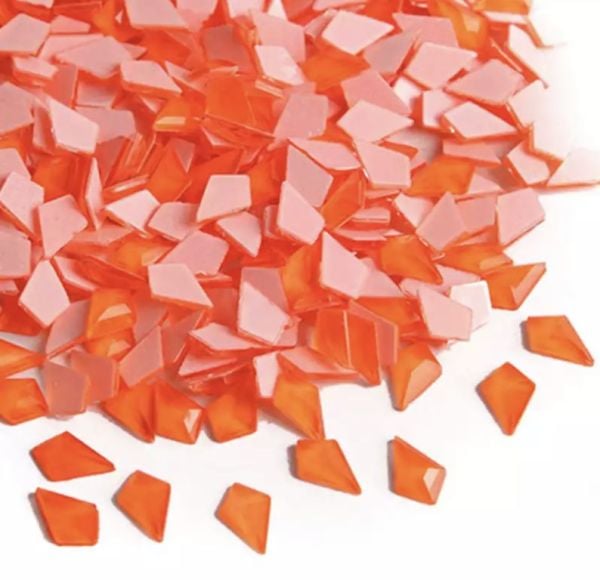 Taş Eşkenar Dörtgen Eğimli Turuncu Neon 5.5*8.5mm 2 Adet