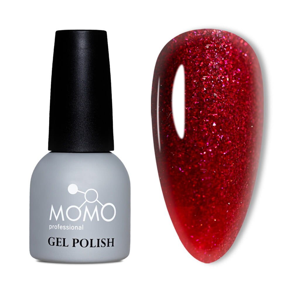 Momo Professional Simli Seri Kalıcı Oje S031 Parıltılı Vişne (14ml)