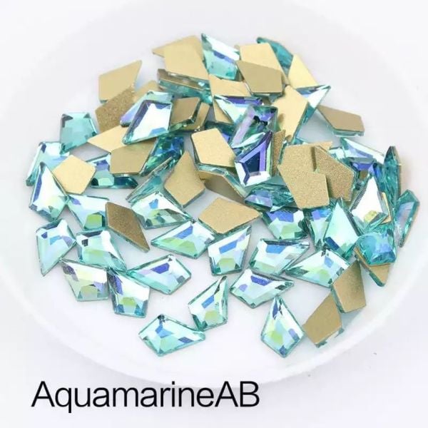Taş Eşkenar Dörtgen Eğimli Aquamarine AB 5.5*8.5mm 2 Adet