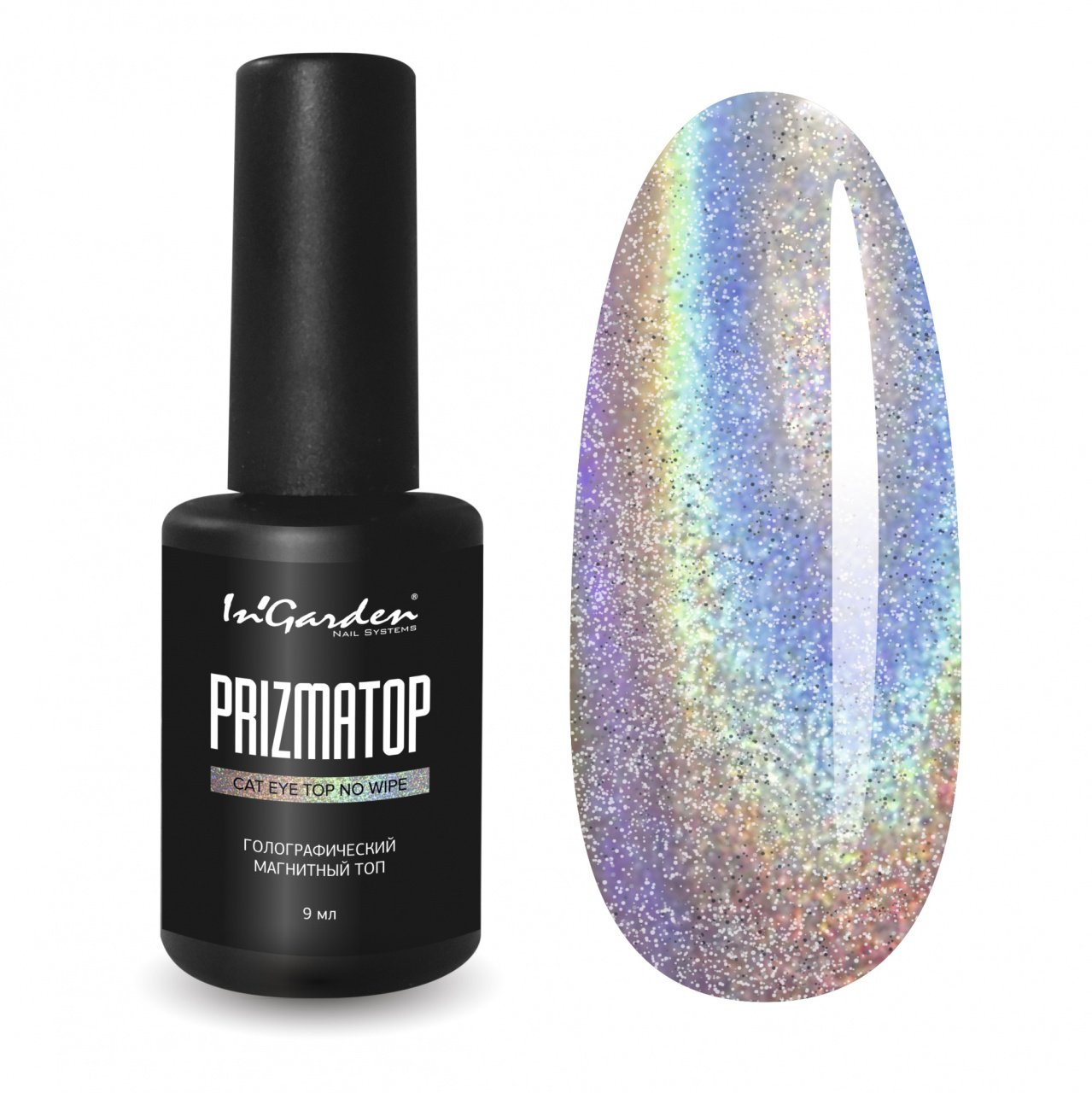 In'Garden Prizma Top Coat Cat Eye Top No Wipe Holografik Parlak/Yapışkansız (9ml)