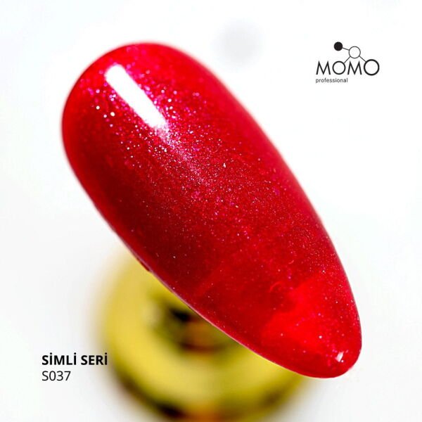Momo Professional Simli Seri Kalıcı Oje S037 Simli Vişne Çürüğü (14ml)