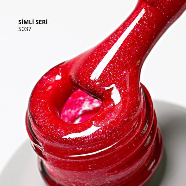 Momo Professional Simli Seri Kalıcı Oje S037 Simli Vişne Çürüğü (14ml)