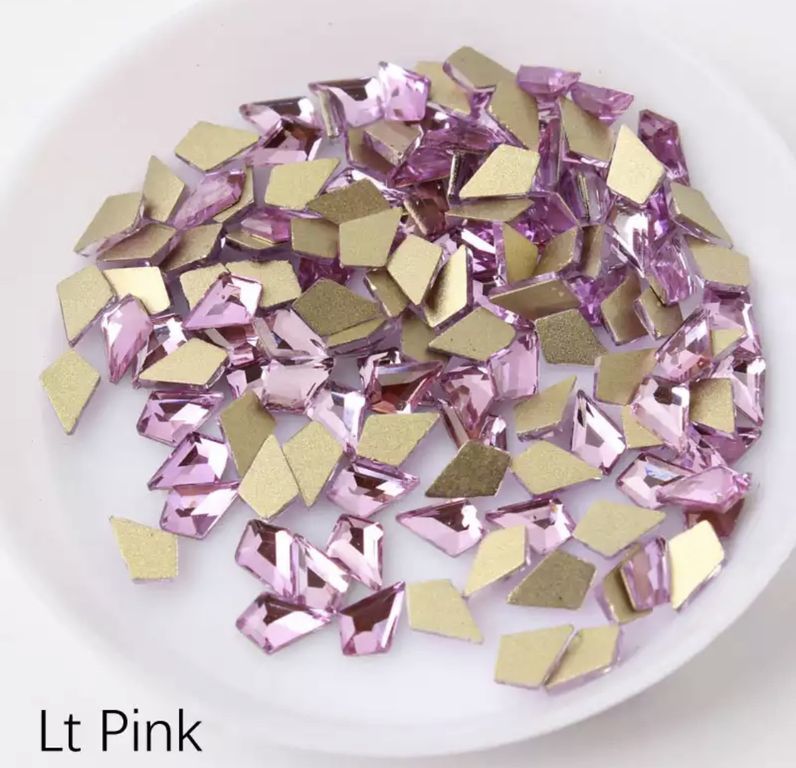 Taş Eşkenar Dörtgen Eğimli Lt.Pink 4*6.5mm 2 Adet