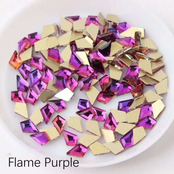 Taş Eşkenar Dörtgen Eğimli Flame Purple 4*6.5mm 2 Adet