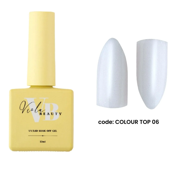 Viola Beauty Color Top Coat #0006 - (Pembe Renkli Simli Top Coat ) 13 ml