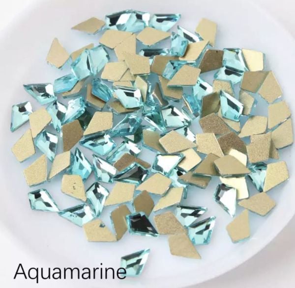 Taş Eşkenar Dörtgen Eğimli Aquamarine 4*6.5mm 2 Adet