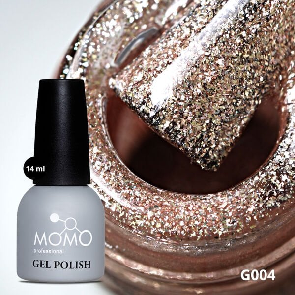 Momo Professional Glitter Seri Kalıcı Oje G004 Rose Gold (14ml)