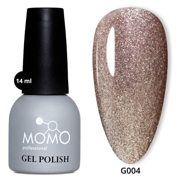 Momo Professional Glitter Seri Kalıcı Oje G004 Rose Gold (14ml)