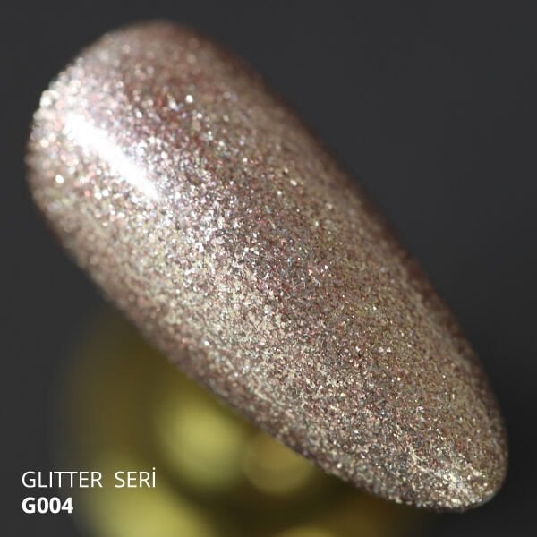 Momo Professional Glitter Seri Kalıcı Oje G004 Rose Gold (14ml)