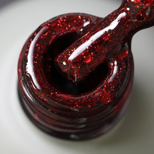 Momo Professional Glitter Seri Kalıcı Oje G007 Kırmızı Parıltılı Şarap (14ml)