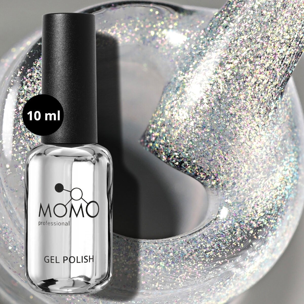 Momo Professional Shimmer Limited Seri Holografik Kalıcı Oje SL01 Rakı Beyazı Altın Simli (10ml)