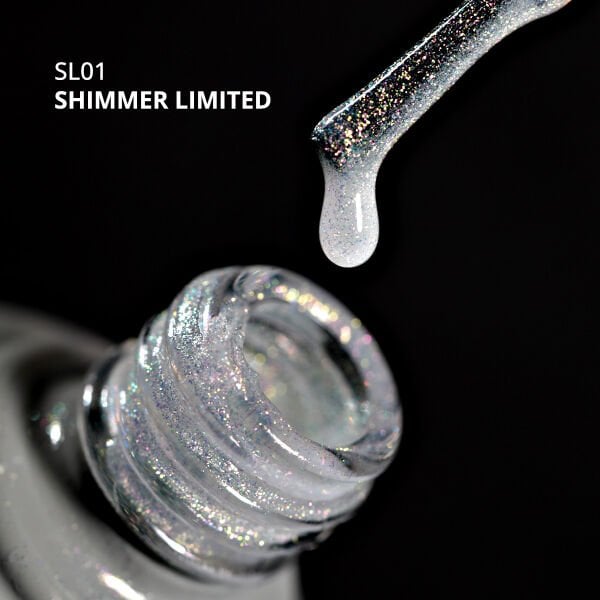 Momo Professional Shimmer Limited Seri Holografik Kalıcı Oje SL01 Rakı Beyazı Altın Simli (10ml)