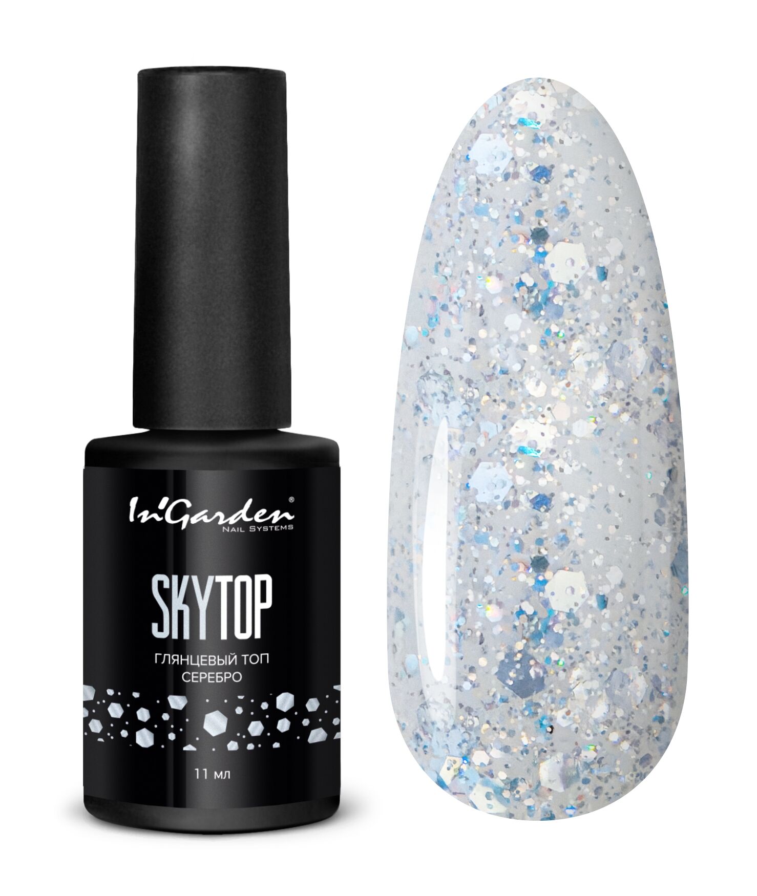 In'Garden Sky Top Coat Gümüş /Yapışkansız (11ml)