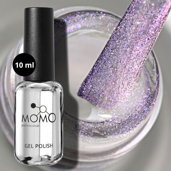 Momo Professional Shimmer Limited Seri Holografik Kalıcı Oje SL03 Rakı Beyazı Pembe Mor Simli (10ml)