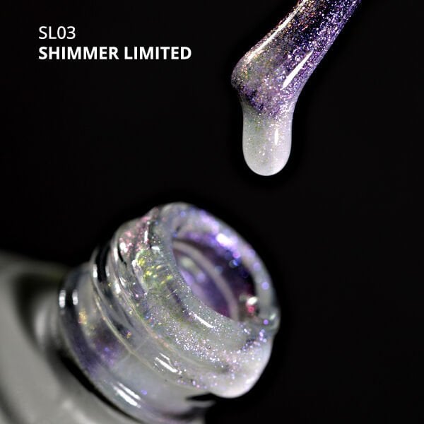 Momo Professional Shimmer Limited Seri Holografik Kalıcı Oje SL03 Rakı Beyazı Pembe Mor Simli (10ml)