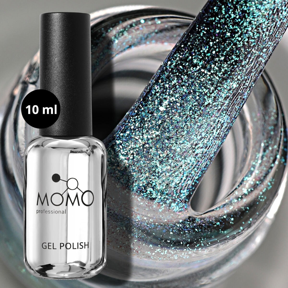 Momo Professional Shimmer Limited Seri Holografik Kalıcı Oje SL04 Rakı Beyazı Turkuaz Yeşil Simli (10ml)
