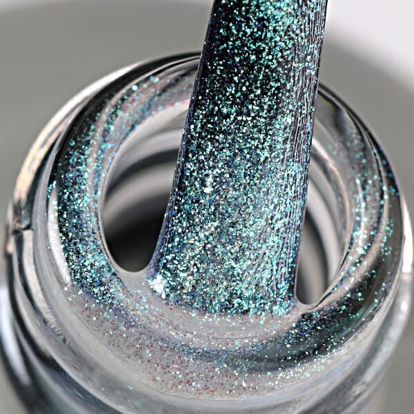 Momo Professional Shimmer Limited Seri Holografik Kalıcı Oje SL04 Rakı Beyazı Turkuaz Yeşil Simli (10ml)