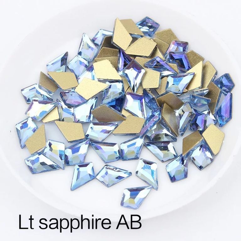 Taş Eşkenar Dörtgen Eğimli Lt.Sapphire AB 5.5*8.5mm 2 Adet