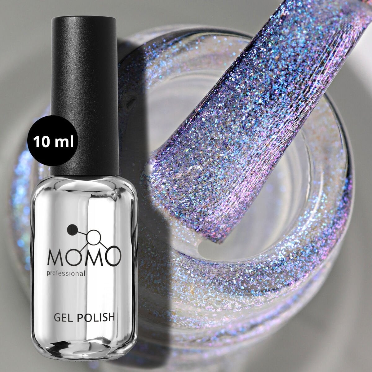Momo Professional Shimmer Limited Seri Holografik Kalıcı Oje SL05 Rakı Beyazı Mavi Mor Simli (10ml)