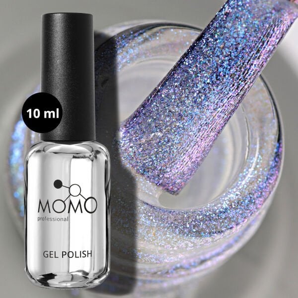 Momo Professional Shimmer Limited Seri Holografik Kalıcı Oje SL05 Rakı Beyazı Mavi Mor Simli (10ml)
