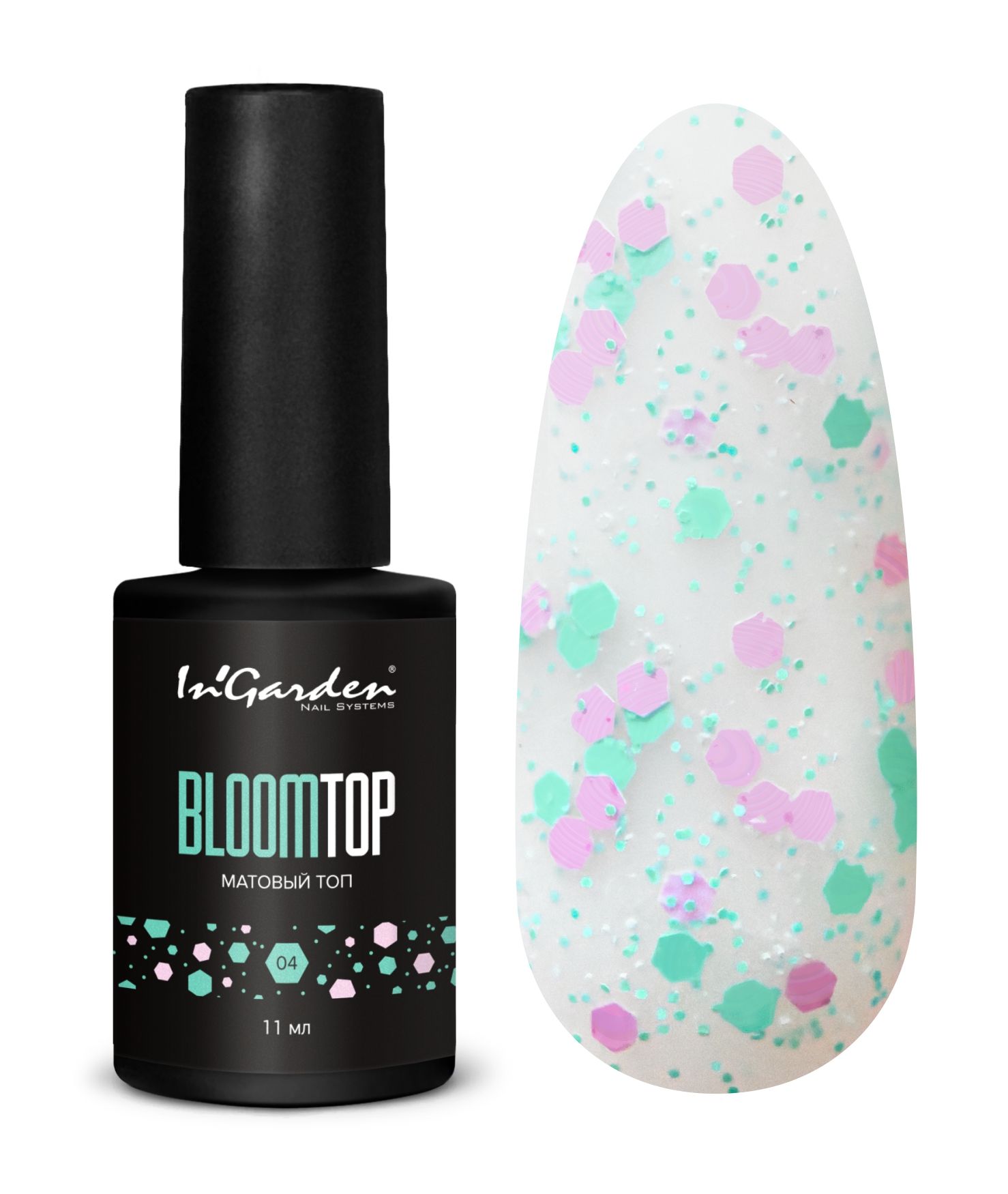In'Garden Bloom Top Coat Mat 04 /Yapışkansız (11ml)