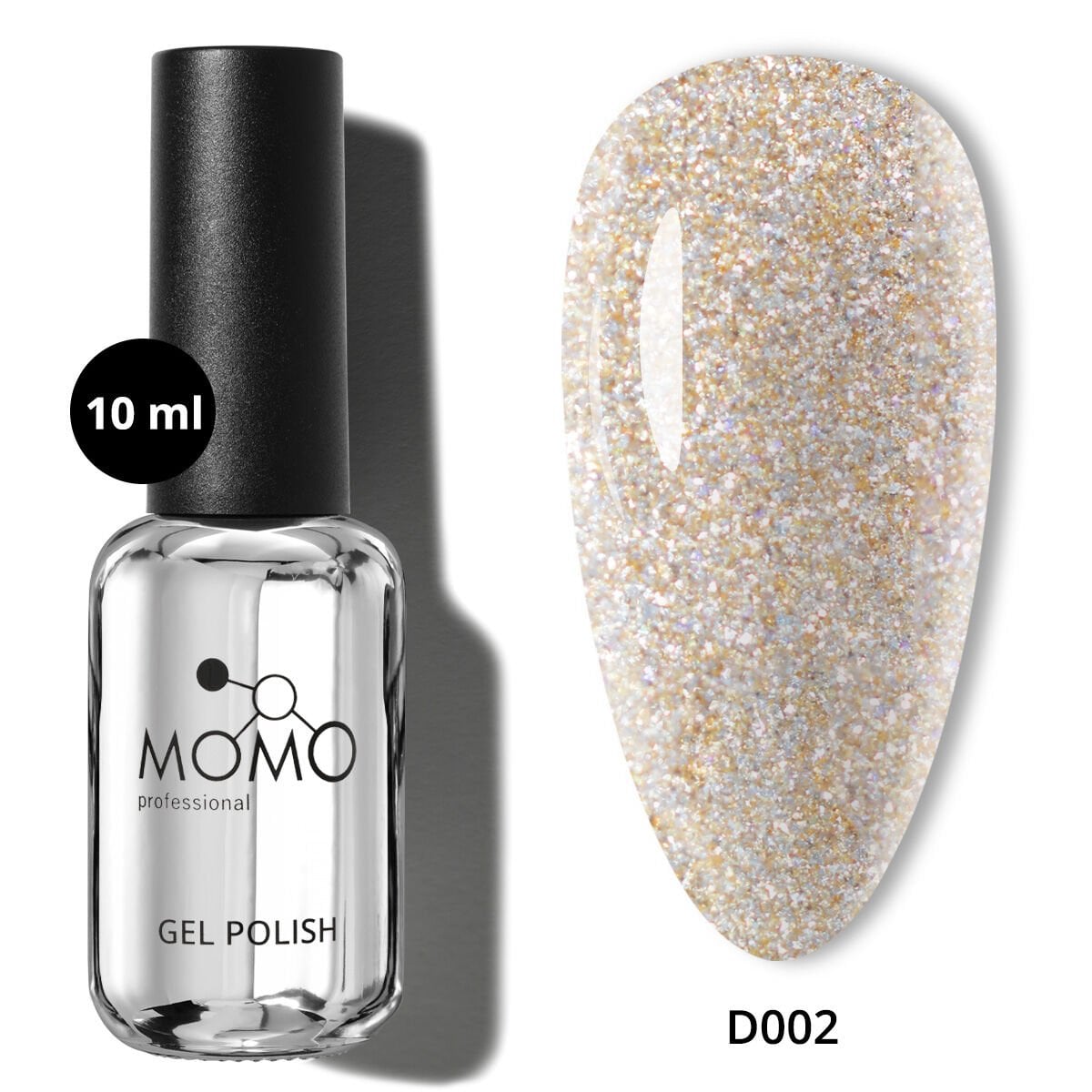 Momo Professional Disko Seri Kalıcı Oje D002 Altın (10ml) Reflective Flash Gel Polish
